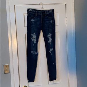 American Eagle dark wash ripped skinny jeans